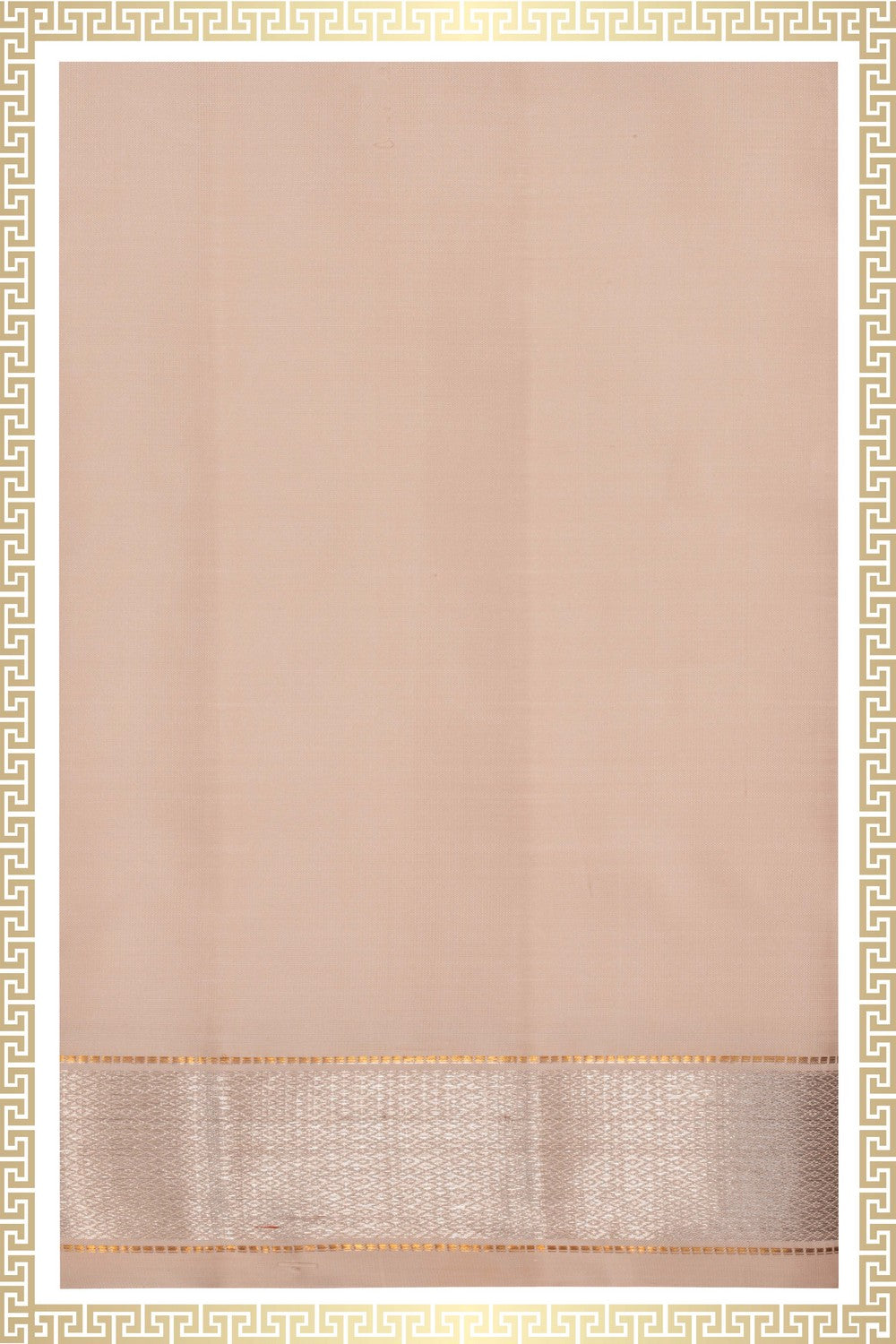 Image of Arani Silk Beige Dhoti With Kanduva (8 X 4)